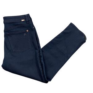 DL1961 Bardot High Rise Crop 29‎ Navy Tencil/Poly Blend Scalloped Hem